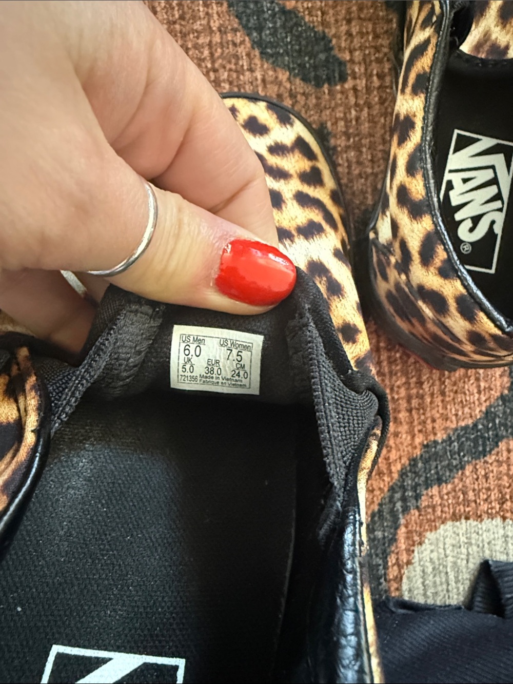 Vans Leopard Print Slip Ons - Picture 5 of 5